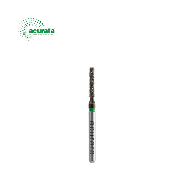 Freză diamantată , formă cilindrică, diametru 1,2 mm, granulație verde- Acurata Black image 0