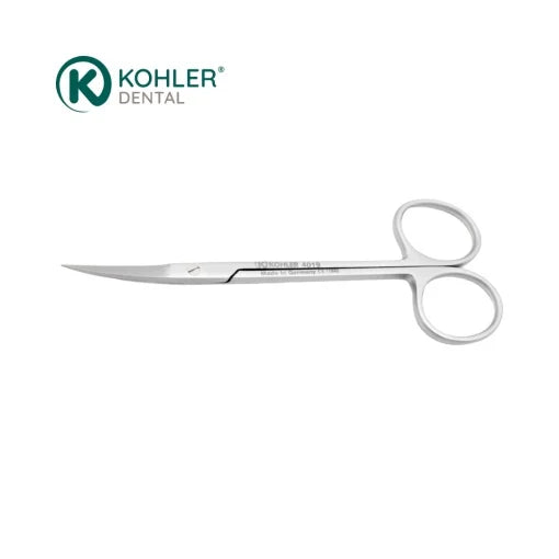 4019 – Foarfecă chirurgicală angulată pentru țesut și mucoasă IRIS, 18 mm, 11,5 cm – Kohler Dental
