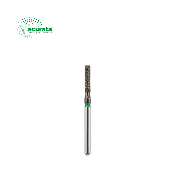 Freză diamantată formă cilindrică, diametru 1,4 mm, granulație verde - Acurata Black image 0