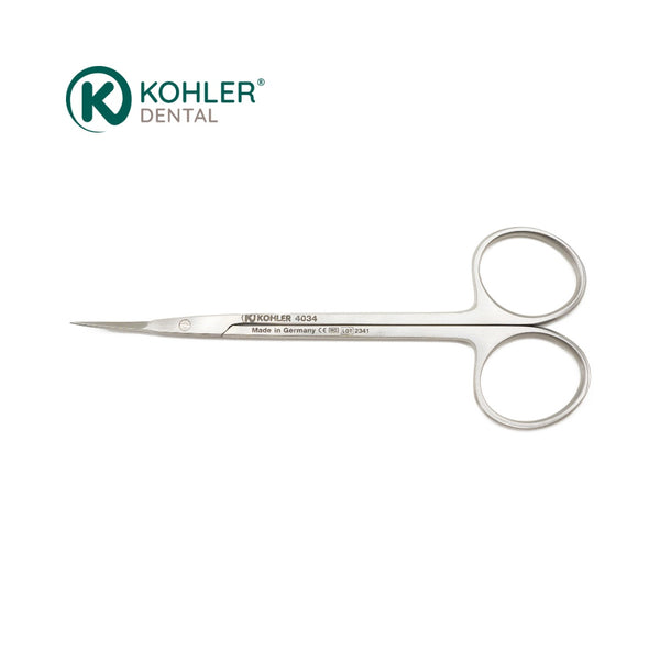 4034 – Foarfecă chirurgicală angulată pentru țesut și mucoasă IRIS SPEZIAL, 11 cm – Kohler Dental image 0
