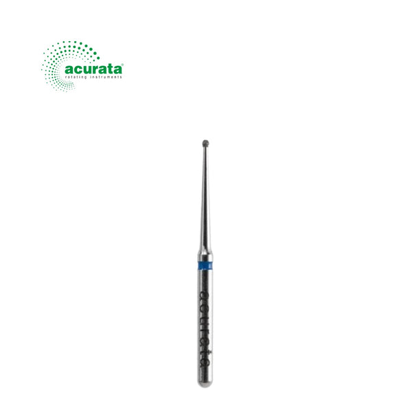 Freză diamantată cu gât lung, formă globulară, diametru 0.8 mm - ACURATA image 0
