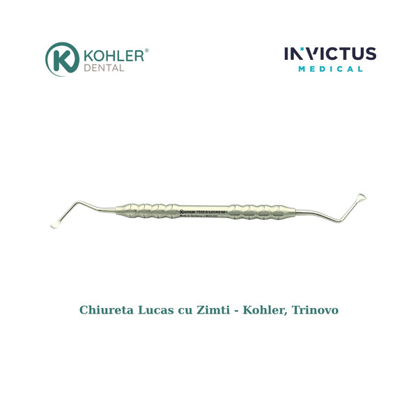 Chiuretă de Os Alveolară LUCAS cu zimți (Serrated) – KOHLER Dental TRINOVO – Debridare Osoasă Eficientă