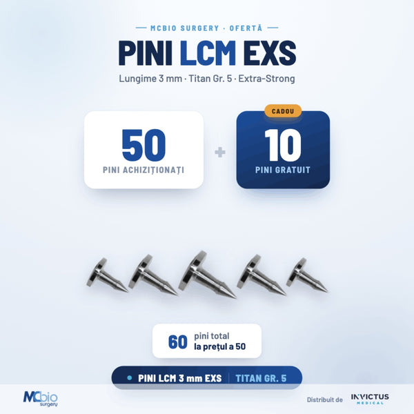 Pachet "Special" cu 50 de Pini MC Bio Surgery EXS – Extra Strong, Ø2.5 mm și lungime de 3 mm + 10 Pini CADOU