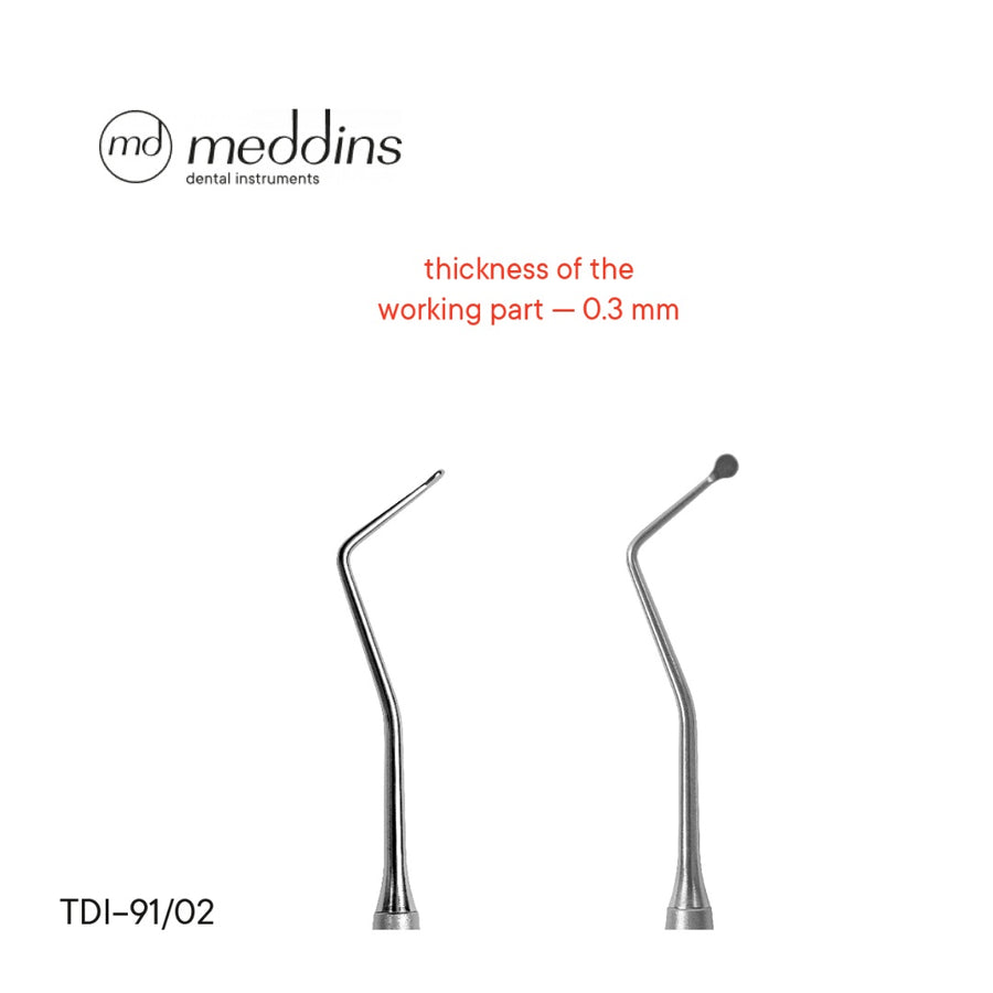Meddins Packer TYPE 2 TDI-91s/02 – Instrument pentru Inserarea Firului Subgingival (Mâner Silicon Ergonomic, Vârf 0,3 mm) - imaginea 2