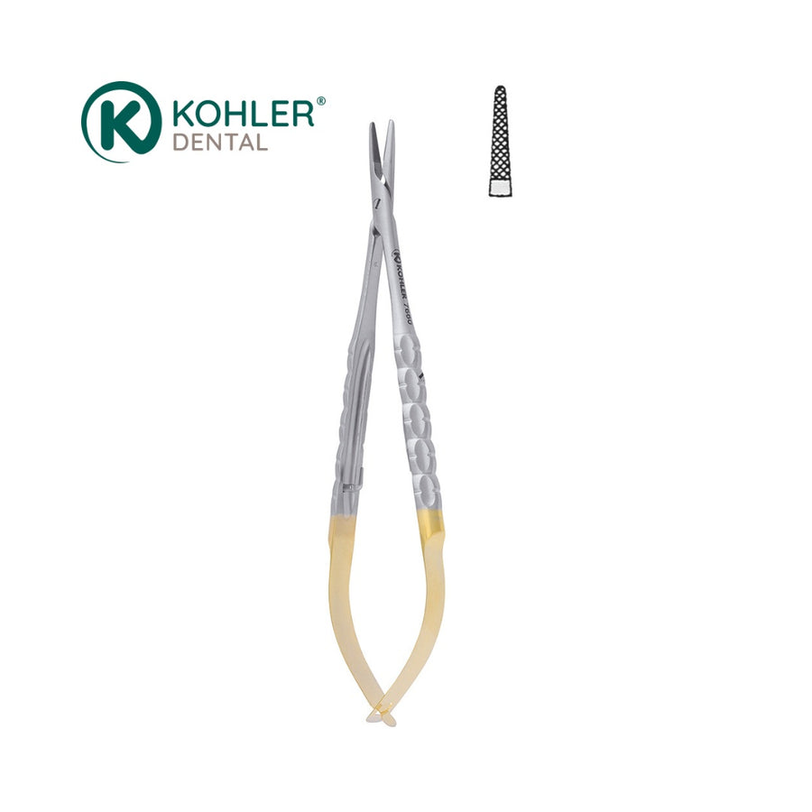 7662 – Micro port-ac CASTROVIEJO, 17,5 cm, drept, cu inserții din carbură de tungsten – KOHLER Dental