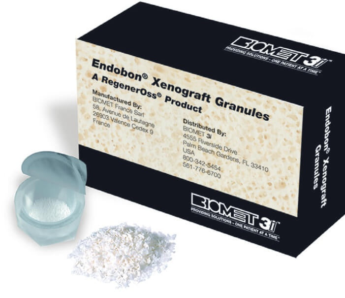 Endobon Xenograft ZimVie – granulație mică 500–1000 μm, pentru adiții osoase (0,5 g / 1 g)
