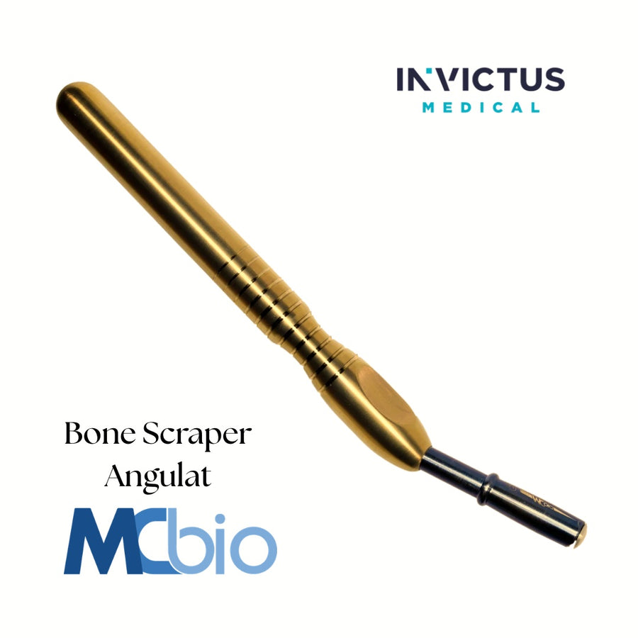 Bone Scraper Angulat MC Bio Surgery cu Mâner SP + Lame M (Ø6mm) / XL (Ø8mm) - Recoltare Os Autolog