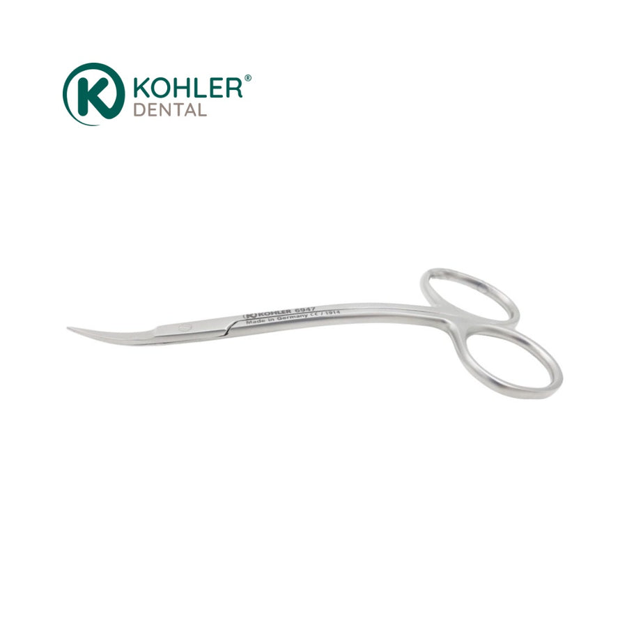 6947 – Foarfece dublu angulată pentru țesut și mucoasă LA-GRANGE, 11,5 cm – Kohler Dental