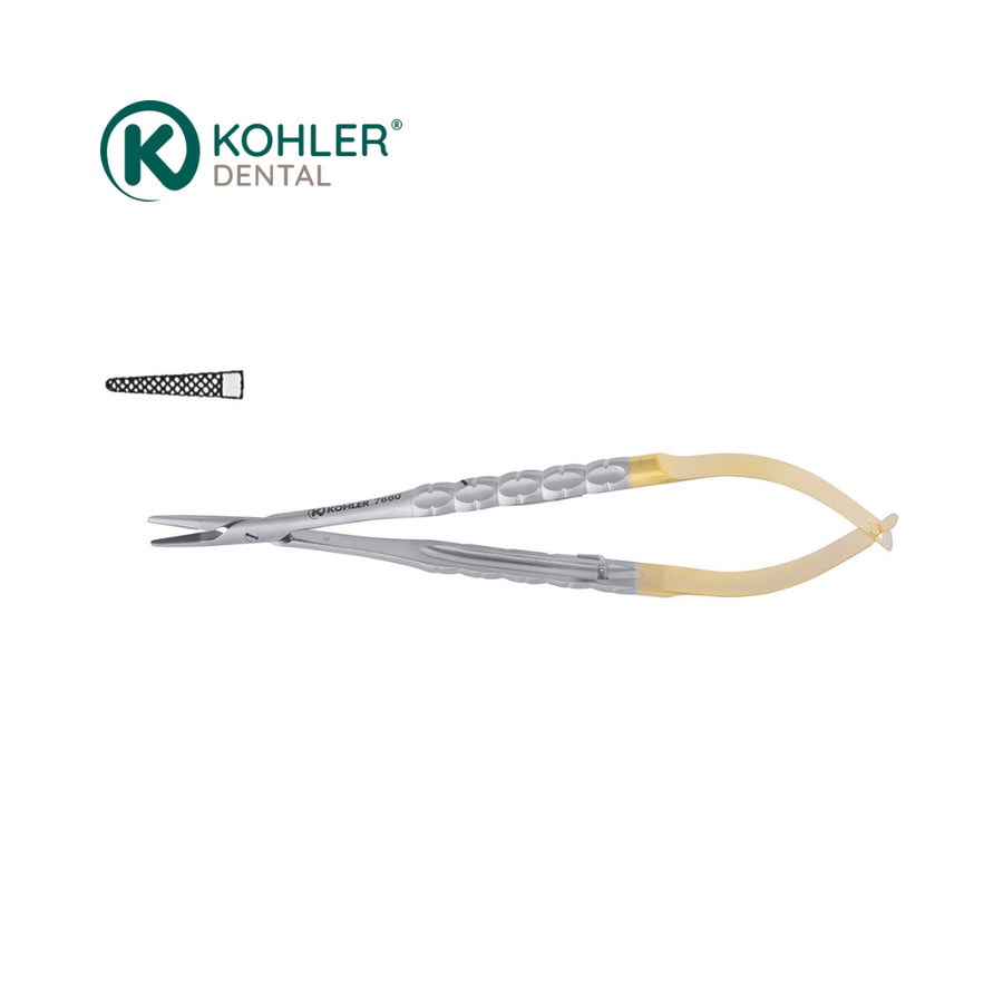7662 – Micro port-ac CASTROVIEJO, 17,5 cm, drept, cu inserții din carbură de tungsten – KOHLER Dental - imaginea 2