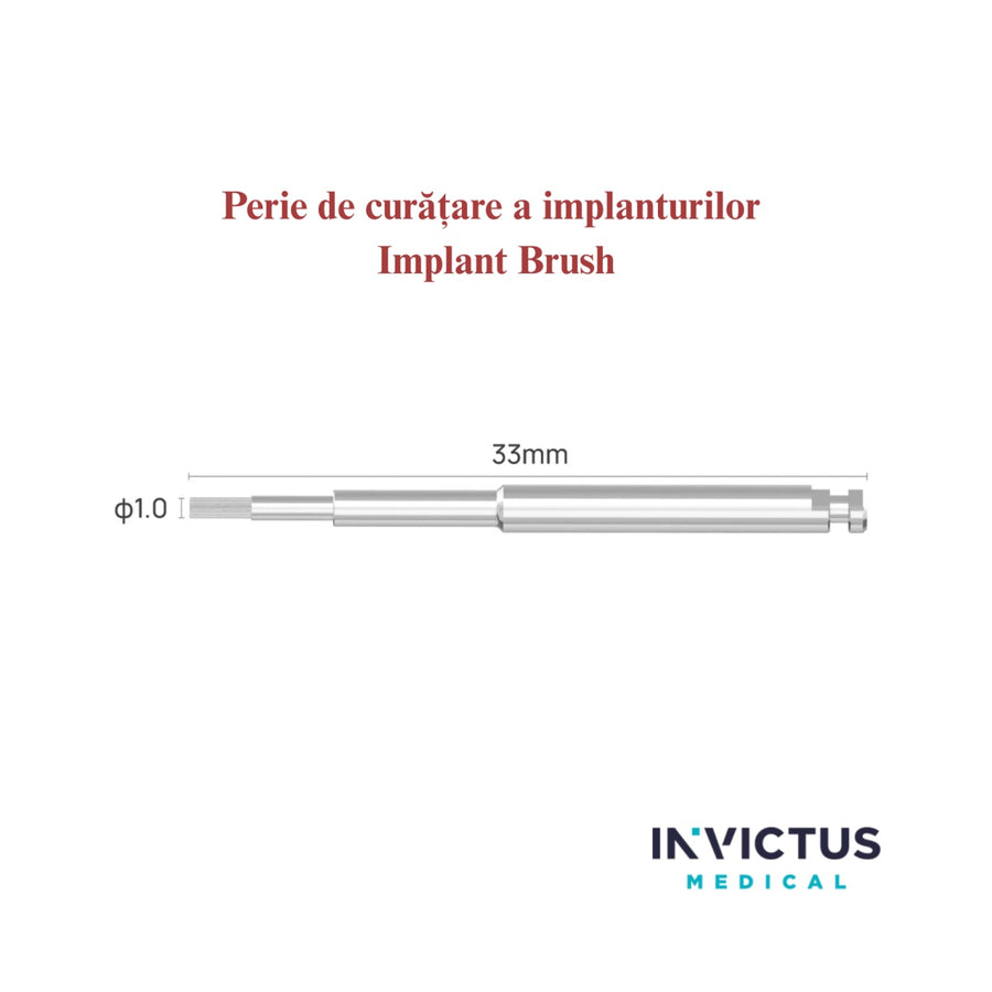 Titanium Brush pentru Implanturi Dentare – Perie pentru Decontaminare în Tratamentul Peri-implantitei